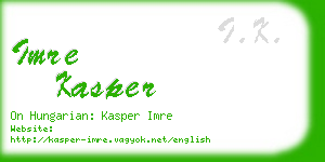 imre kasper business card